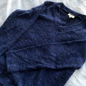 Blue & Black V-Neck Sweater • L • Kathleen Sommers
